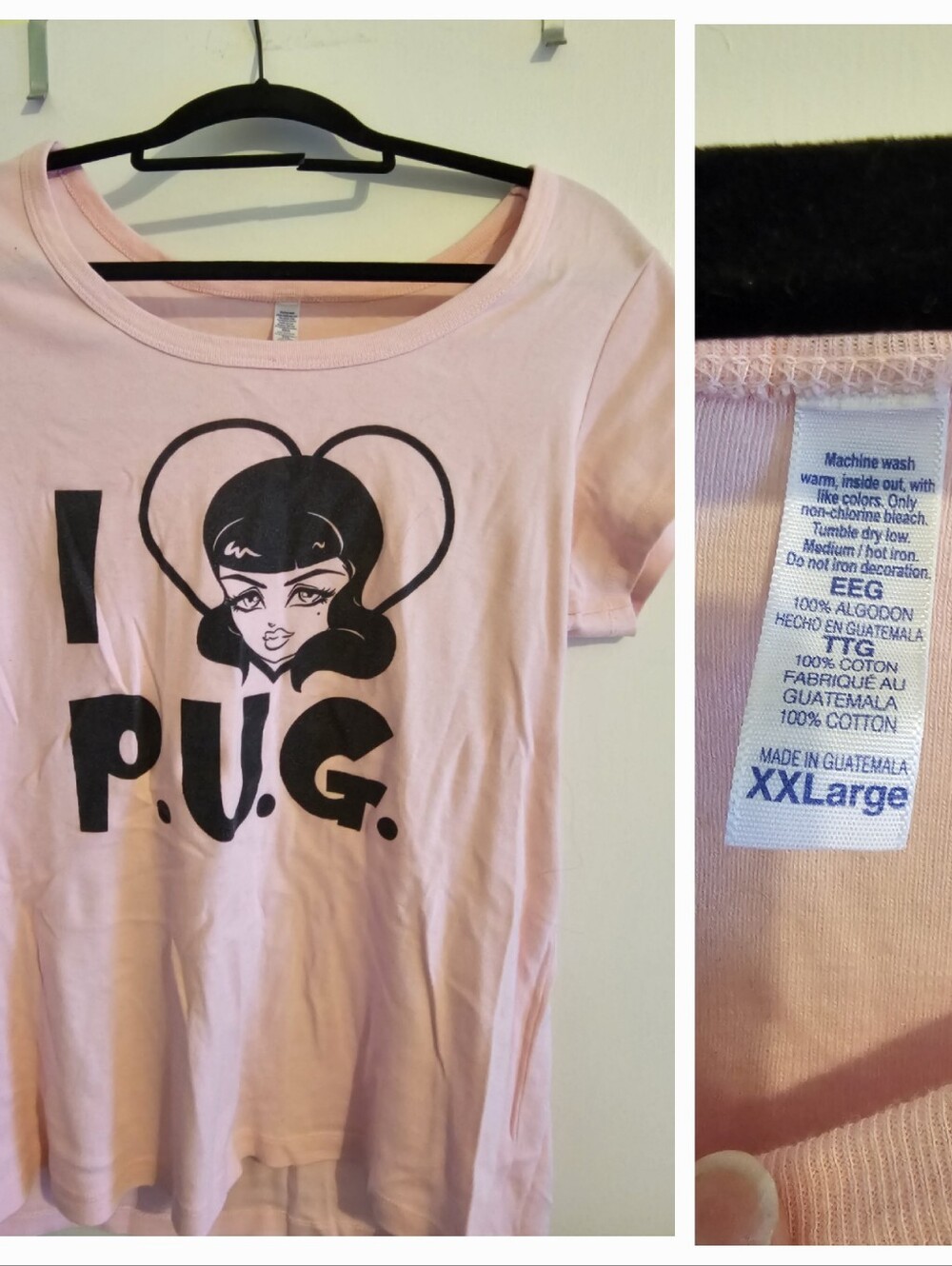 Pinup Couture XX-Large Pink "I P.U.G." Graphic Tee